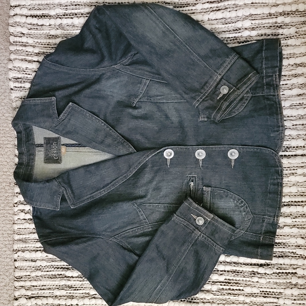 EUC Caslon 3 Button Denim Blazer Size Medium